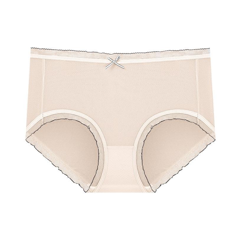 Ice silk light oxygen breathable mid-waist women's underwear is fresh and cute, thin quick-drying hip-lifting briefs, hip-wrapping women's shorts