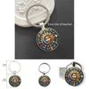 Elegant Glass Keyring With Sun Moon Design Rechargeable Key Holder For Office Use