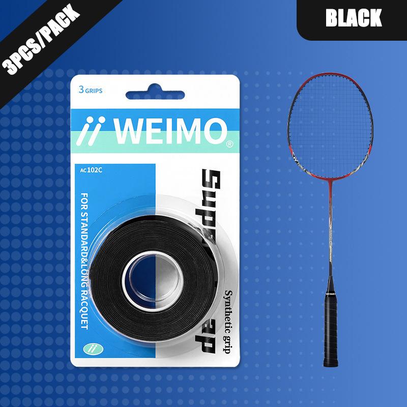 3 Pcs/Pack Badminton Hand Rubber Wrap Around Handle With Anti-Slip Sweatband Grip Handle Leather Badminton Hand Rubber