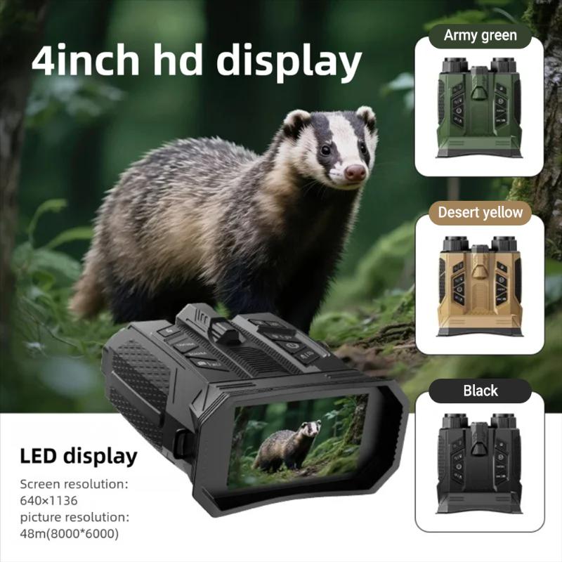 4K Night Vision Binoculars with 16X Digital Zoom and 7 Gear Infrared 4 Inch Large Screen WiFi for Hunting & Wildlife Observation