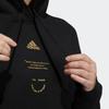 Adidas Logo Print Drawstring Hooded Long-Sleeve Sweatshirt Women Tops Black HG1831