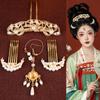 1 Set Pearl Tang Dynasty Hairpin Classical Flower Hair Comb Vintage Ancient Hair Stick  Women