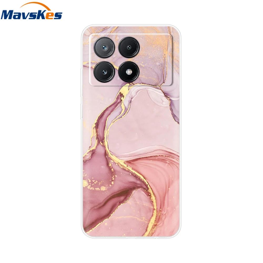 For Xiaomi Poco X6 Pro Case TPU Soft Painted Phone Cases For Xiomi Poco X6 PocoX6 Pro 5G Silicone Cover Flower Fundas Protective