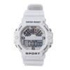 Sport Mens Digital Chronograph Strap Watch Classic Vintage Square Mens Digital Watch WR50M Waterproof Grey