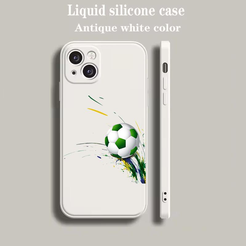 Football Sport Phone Case for iPhone 16 15 14 13 12 Pro Max 11 Pro Max 7 8 Plus XS XR Luxury Silicone Shell Capas Fundas
