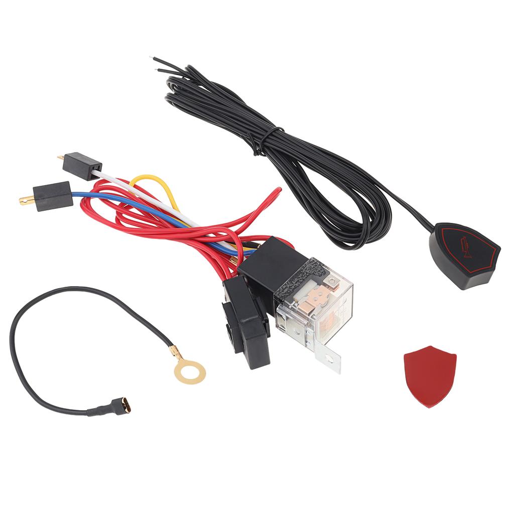 12V 110dB Super Loud OOGA Vintage Classic Air Horn Complete Kit with Button Wiring Harness Wear-resistant for Car Motorcycle Truck