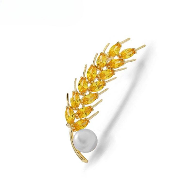 Brooch with Wheat Ears - Sophisticated, Niche, High-end, Premium Women's Retro Pearl Pin
