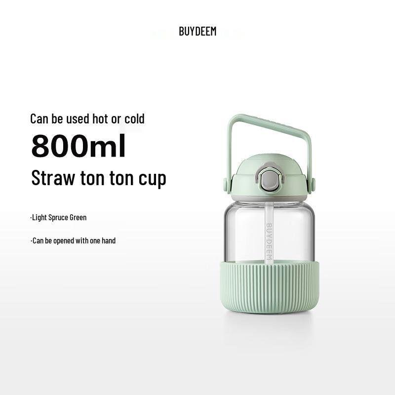 Buydeem DG78 800ml Glass Straw Cup