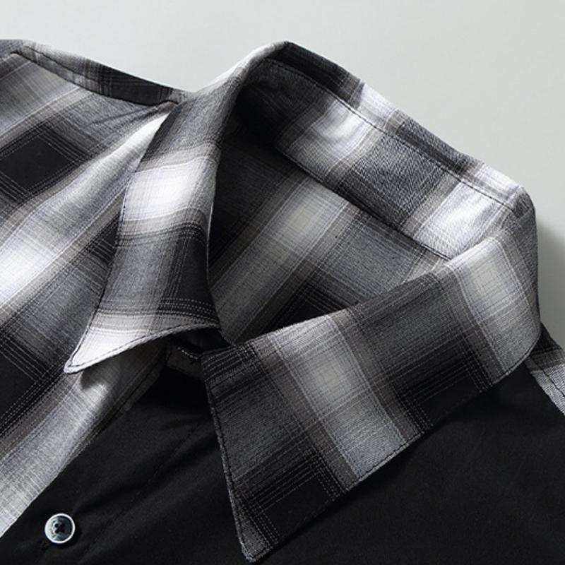 11XL Men's Short-sleeved Tide Brand Loose Plus Fat Plus Size Summer Men's Casual Half-sleeved Plaid Temperament Shirt Jacket