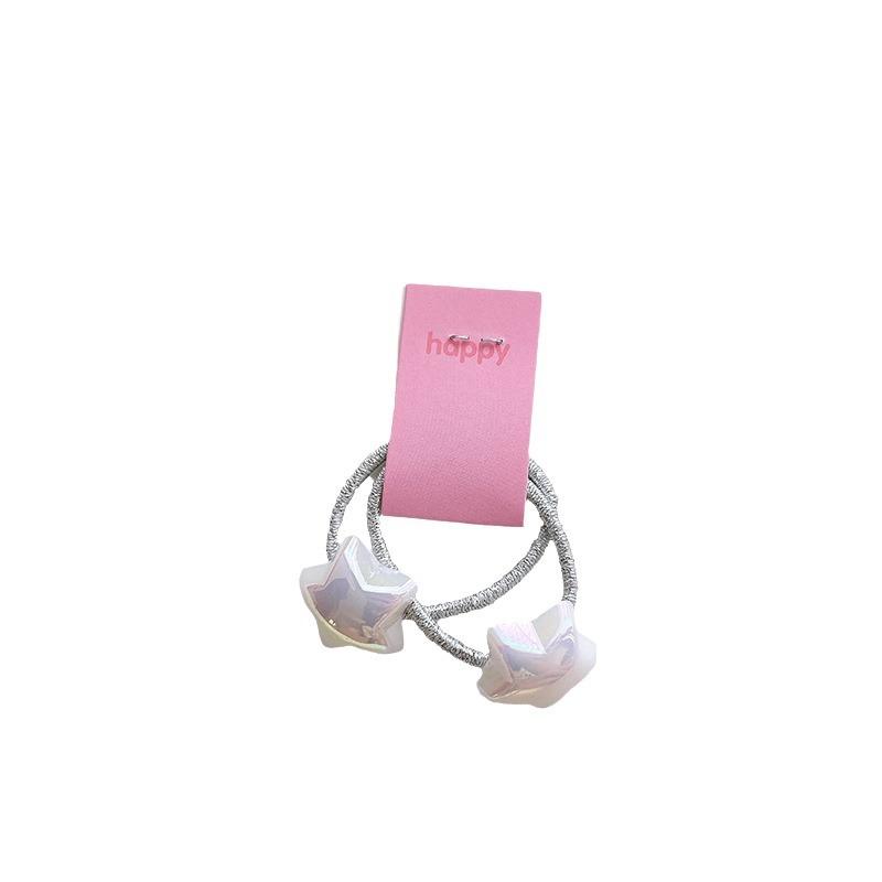 2pcs New Korean The Star Children's Hair Rope Electroplated Flower Girl Rubber Band Hair Band Girl Sweet Hair Accessories