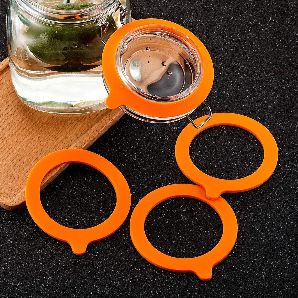 8 Pieces 3.75 Inches Silicone Jar Gaskets Replacement Silicone Seals Airtight Gasket Sealing Rings for Regular Mouth Canning Jar