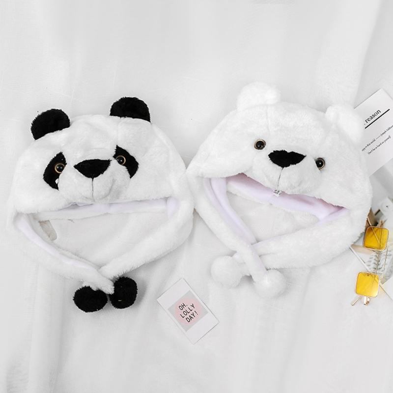 Kawaii Cartoon Tier Panda Hut Niedliche Kopfbedeckung Winddicht Warmer Hut Verkleidung Halloween Cosplay Geschenk für Junge Mädchen Kind Erwachsener