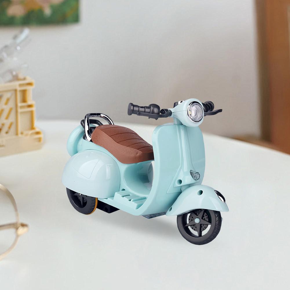 Motorcycle Model Toy 360 Rotating Simulation Electric Bicycle Collection Mini Motorcycle Vehicle Toy for Kids Birthday Gift