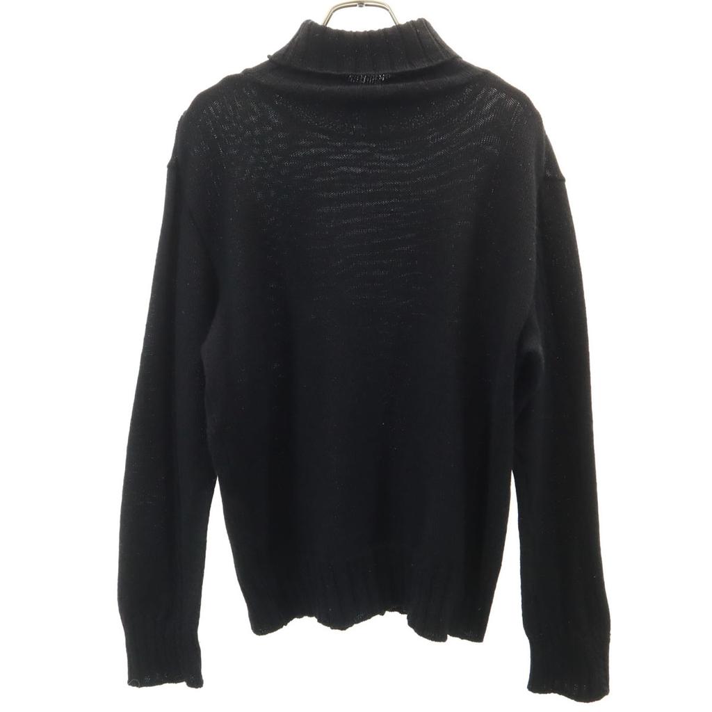 LANVIN en Bleu Hergestellt in Japan Langarm Rollkragenpullover 48 schwarzer Strick Herren Gebraucht
