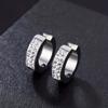 1pair Unisex Minimalist Punk Hip Hop Stainless Steel Ear Clips with Cubic Zirconia for Men Women Daily Wear Party Jewelry Gift