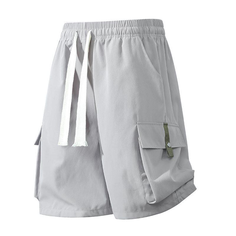 Men s Summer American Style Quick-Dry Outdoor Workwear Shorts with Large Pockets 3XL серый