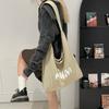 Retro large-capacity shoulder bag women's trend fashion new college student tote bag college style plaid tote bag