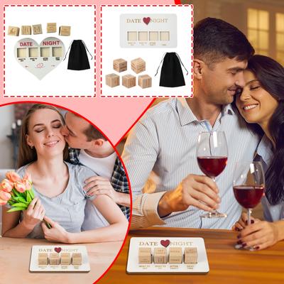 DATENIGHT Dice, Pleasant Night Date Choice, Wooden Dice For Random Decision Of Date Events, Food Choice Dice, Randomly Arranged Date, Couple Gift