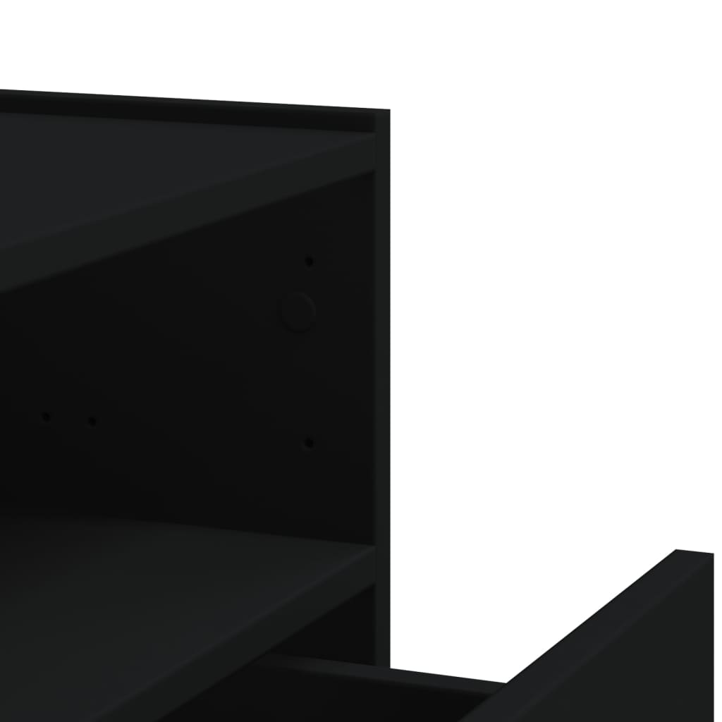 Wall Mounted Nightstand Black 45x30x35 Cm