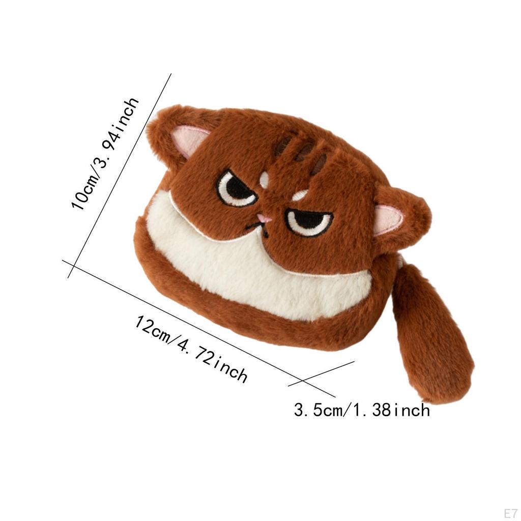 Cat Face Purse with Zipper Cartoon for Boys Girls Kids Child Gift