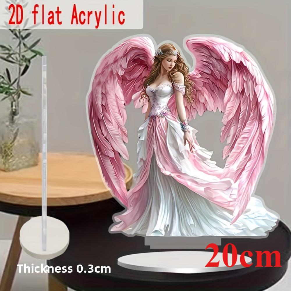 

Крыло ангела святой покровитель, 2D плоский, акрил, настольное украшение, орнаменты, подходит для офиса, гостиной, вечеринки, Рождества, Хэллоуина 20