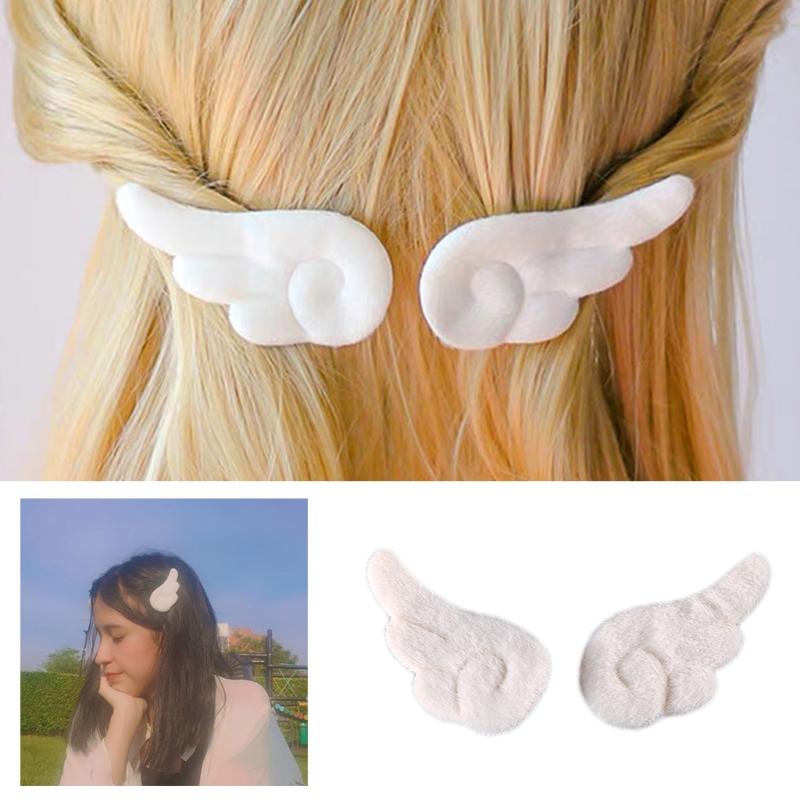 Angel Wing Hair Clips Cartoon Hair Barrette Trendy Non Slip Hair Clamps Ponytail Holder Sweet Side Clip Hair Accessories