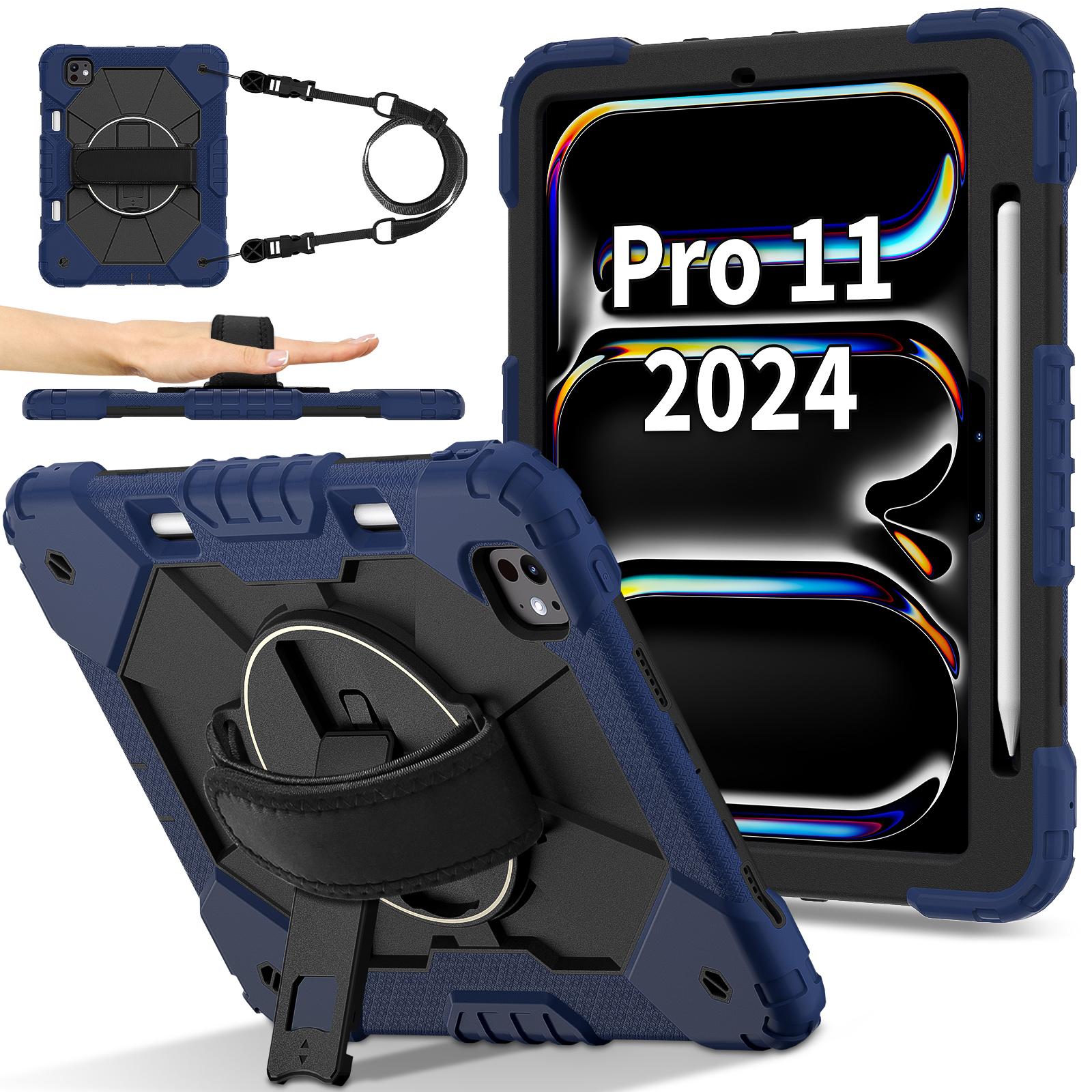 

Anti-Slip Stand Case for IPad Pro 11 2025 M5 2024 M4 A3357 A3358 A3359 A2836 A2837 A3006 Rotating Hybrid Cover Shoulder Strap iPad Pro 11 2024 M4