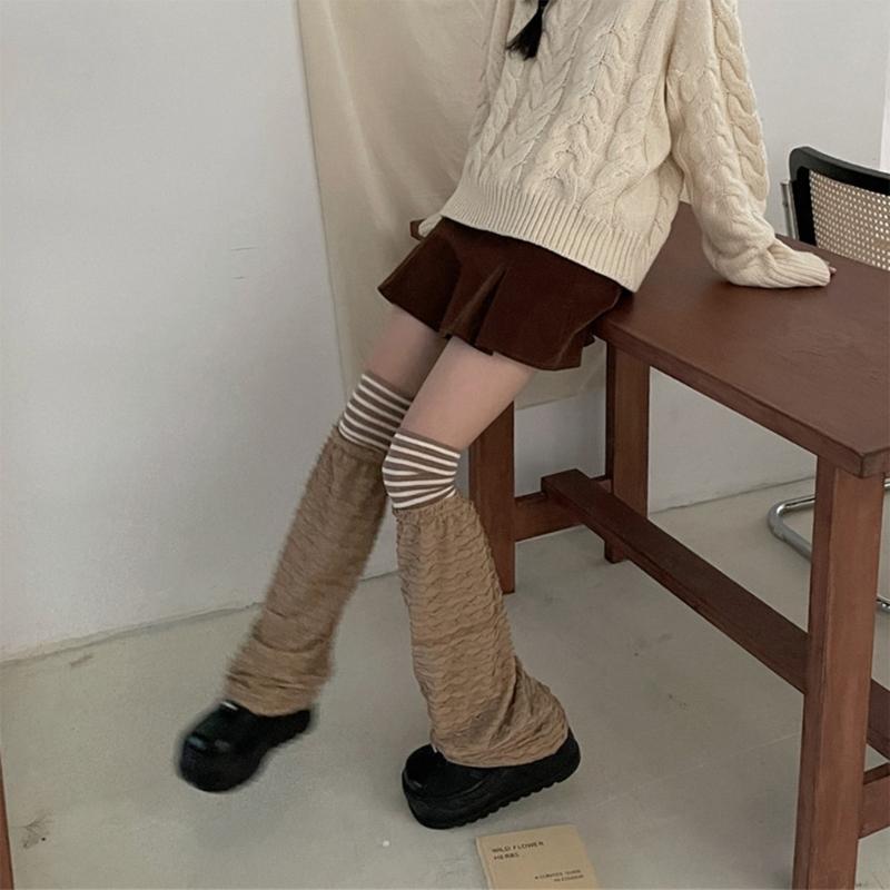Campus Style Leg Warmers Gothic Ruffle Long Socks Leggings Gaiters Autumn Winter Flare Cuffs Ankle Heaps Socks