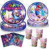 Anime Cartoon Mario Birthday Party Decoration, Super Mario Bros Disposable Tableware Tablecloth Banner Napkin Party Supplies