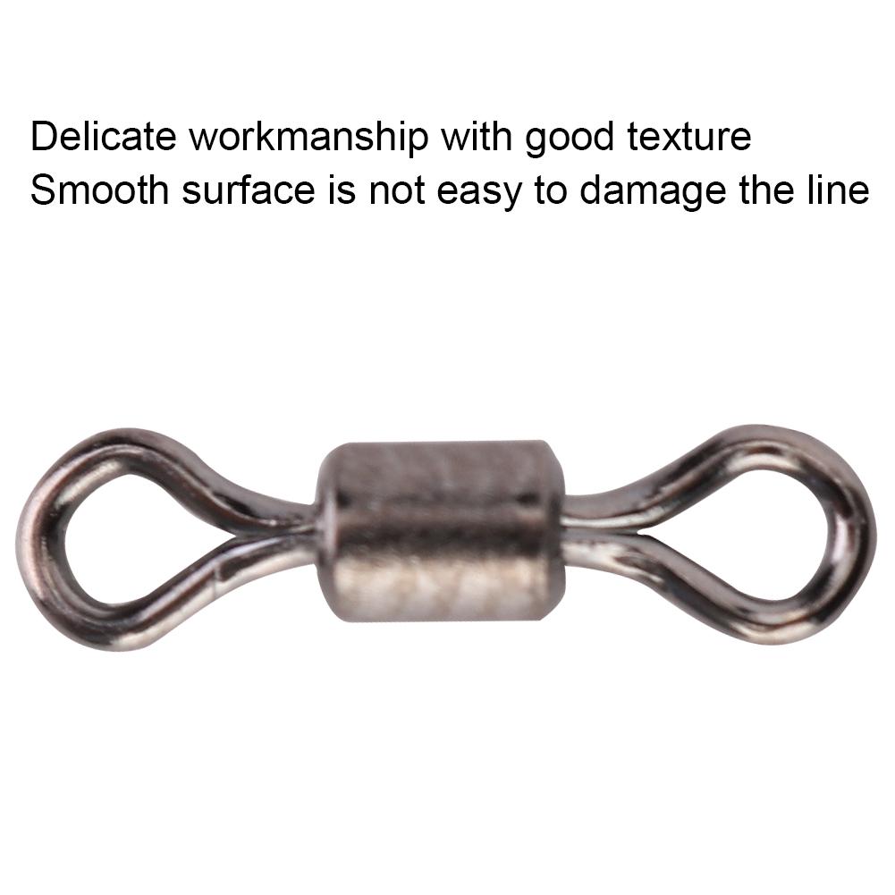 50pcs Stainless Steel Fishing Connector Pin Bearing Rolling Swivel Fish Accessories(#10)