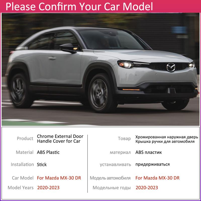 For Mazda MX-30 MX 30 DR     Gloss Black Carbon Fiber Handle Cover Trim Decorate Protective Exterior Accessories