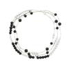 Creative Design High-End Beaded Neck Chain Long Double-Layer Retro Black Beaded Necklace Women'S Niche Simple Necklace