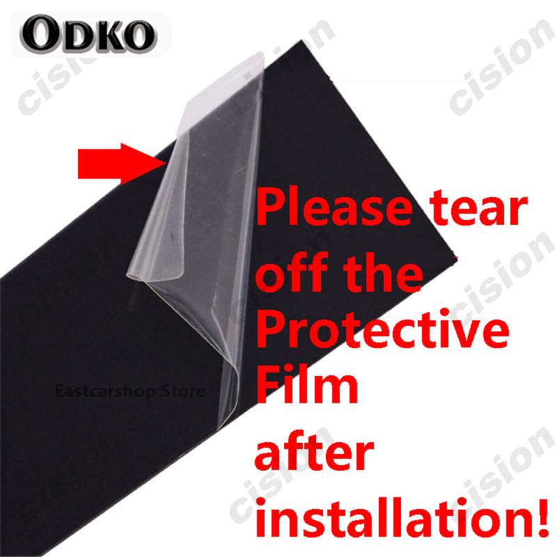 Pro Ford Ecosport 2013- Zrcadlový efekt Kryt sloupků dveří a oken B C Černá uhlíková vlákna PC Materiál Samolepka