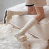 Women Cashmere Long Socks Stockings Autumn Winter Thick Warm Knee High Socks Japanese Solid Color Knitted Socks Stockings