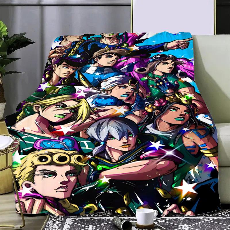 Anime JoJo's Bizarre Adventure Printed Blanket Picnic Blankets Warm Blanket Soft and Comfortable Home Travel Birthday Gift