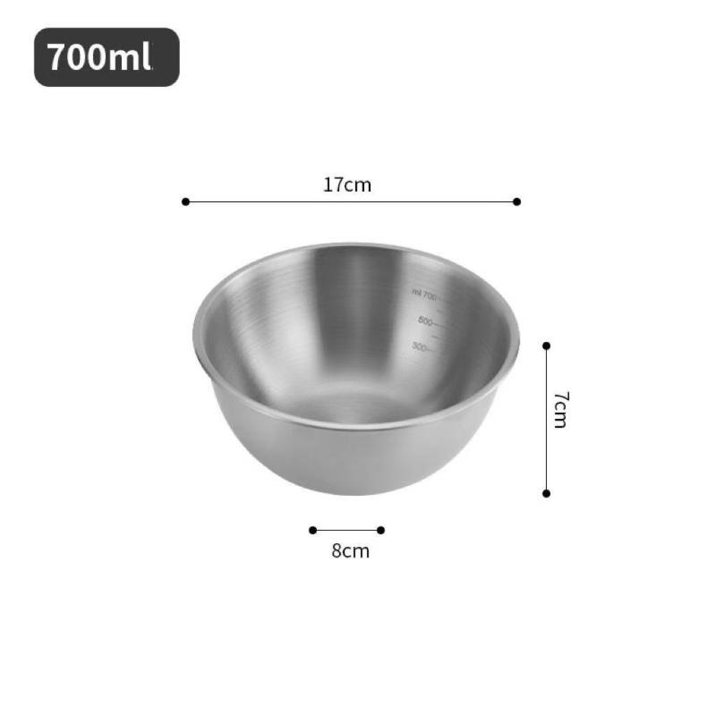 

1Pieces Stainless Steel Silver Salad Bowl Rice Noodles Lamian Noodles Bowl Kitchen Tableware Food Container Outdoor Tableware