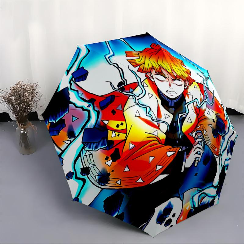1pc Demon Slayer Automatic Folding Umbrella, Automatic Folding Umbrella with 8 Ribs, Convenient for Outdoor Use 087