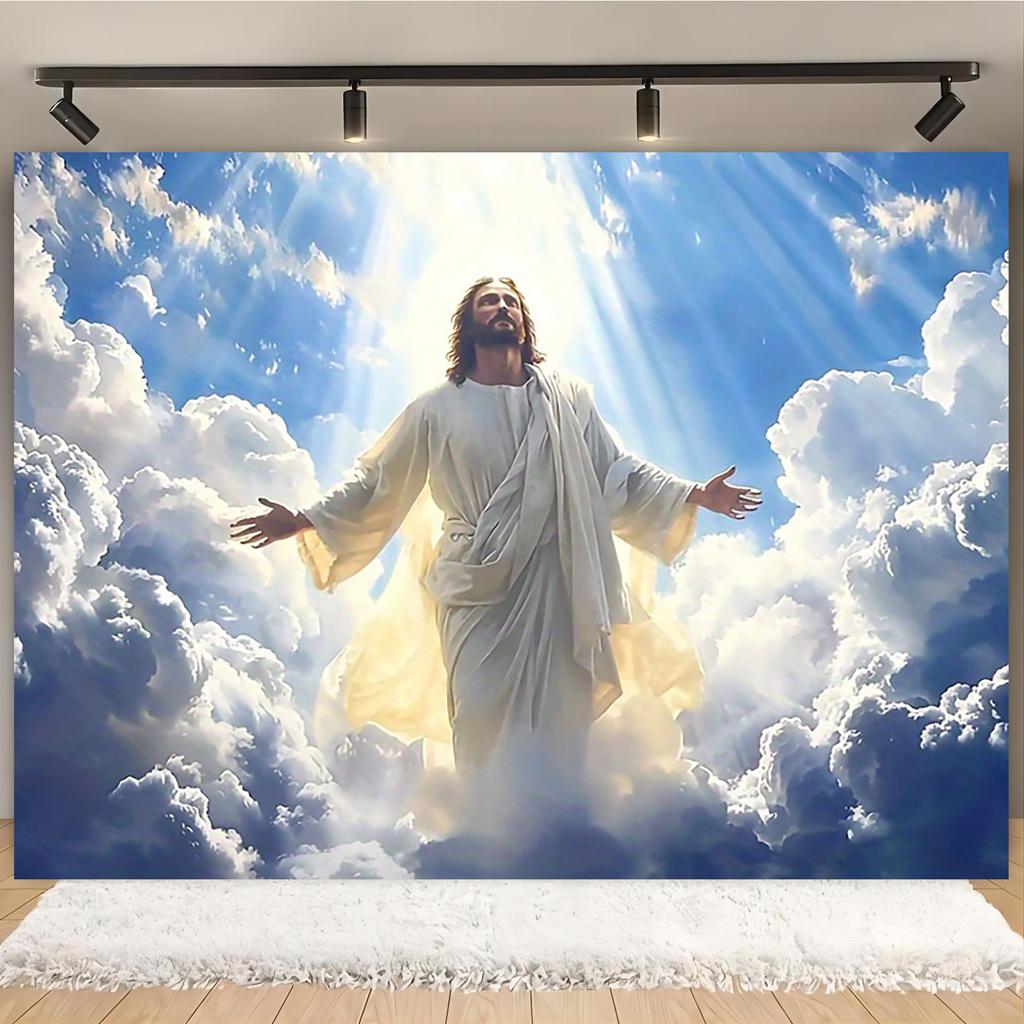 1 piece  2D party background Resurrection of Jesus Ascension background party  outdoor decoration  party banner
