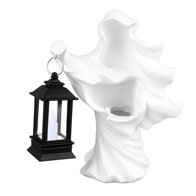 Hell Messenger Lantern Resin Halloween Ghost Statue Lantern Scary Witch Sculpture for Home Theme