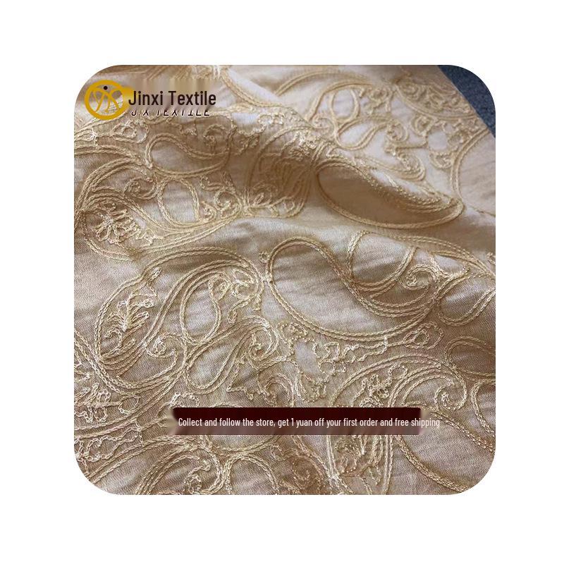 Multicolor 3D Cashew Flower Tencel Embroidery Fabric for Spring/Summer Dresses & Jackets