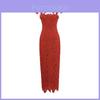 Elegant Polyester Lace Sleeveless Maxi Dress For Women In Party And Evening Wear