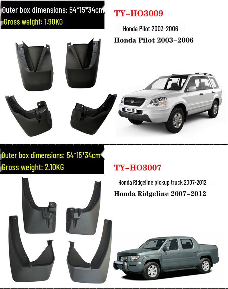Mudguards for 2003-2006 Honda Pilot & 2007-2023 Ridgeline Pickup