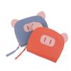 Pu Leather Female Light Student Cartoon Cute Pig Zipper Multi-Card Card Set Soft Pickup Clip Coin Purse Mini Clutch Earphone Bag