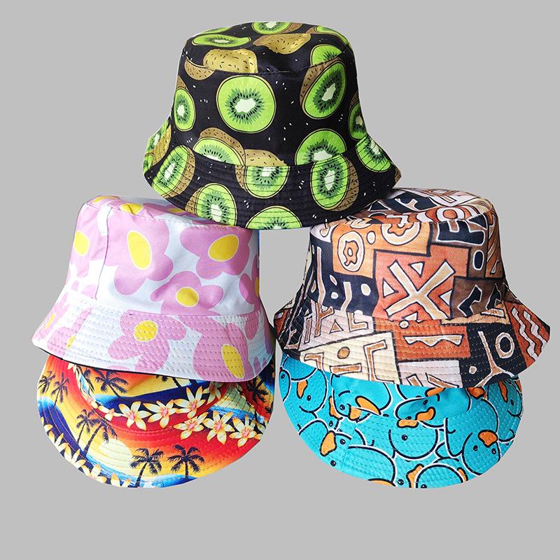 Creative Unisex Double-Sided Cotton Bucket Hat – Versatile Outdoor Sun Protection Accessory