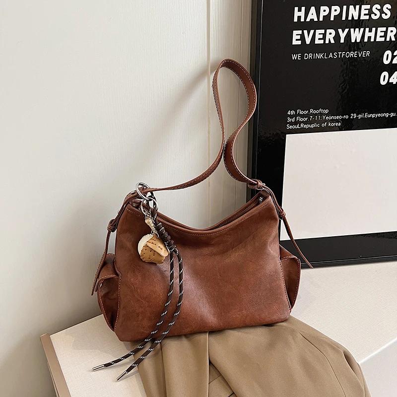 Luxury Feminine Shoulder Hobo Bags Versatile Crossbody High Quality PU Commuting Simple Fashionable New Style