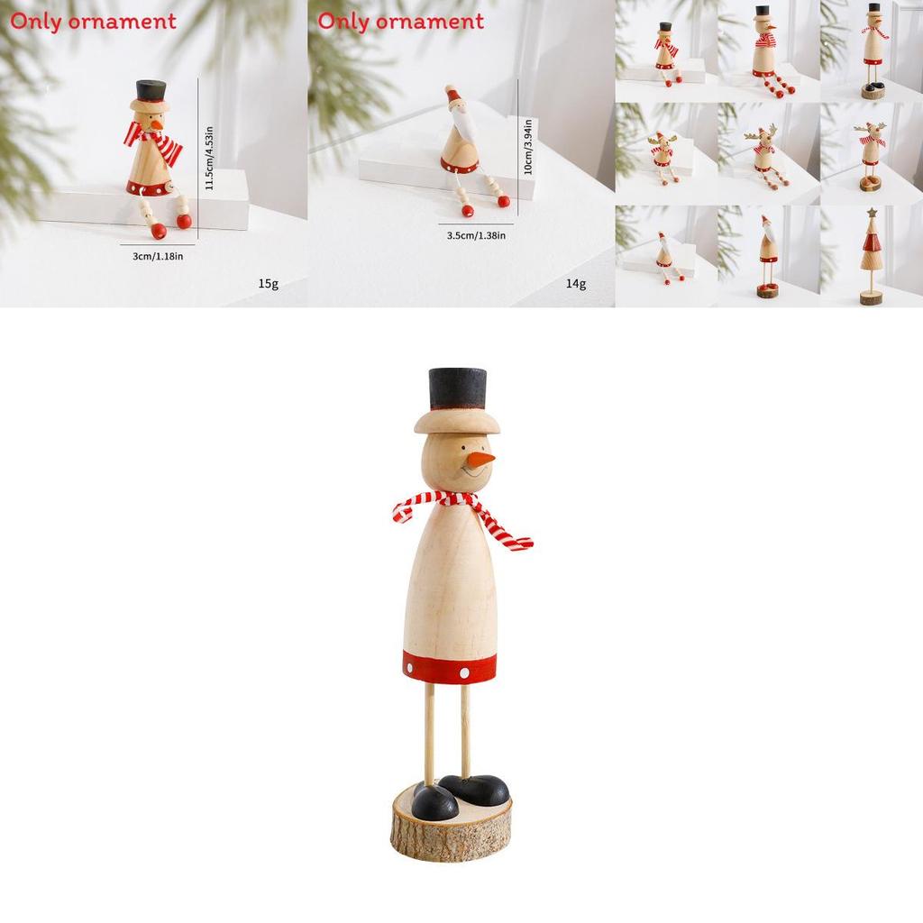 Santa Claus Reindeer Snowman Wooden Tabletop Ornament For Holiday Scene Setting