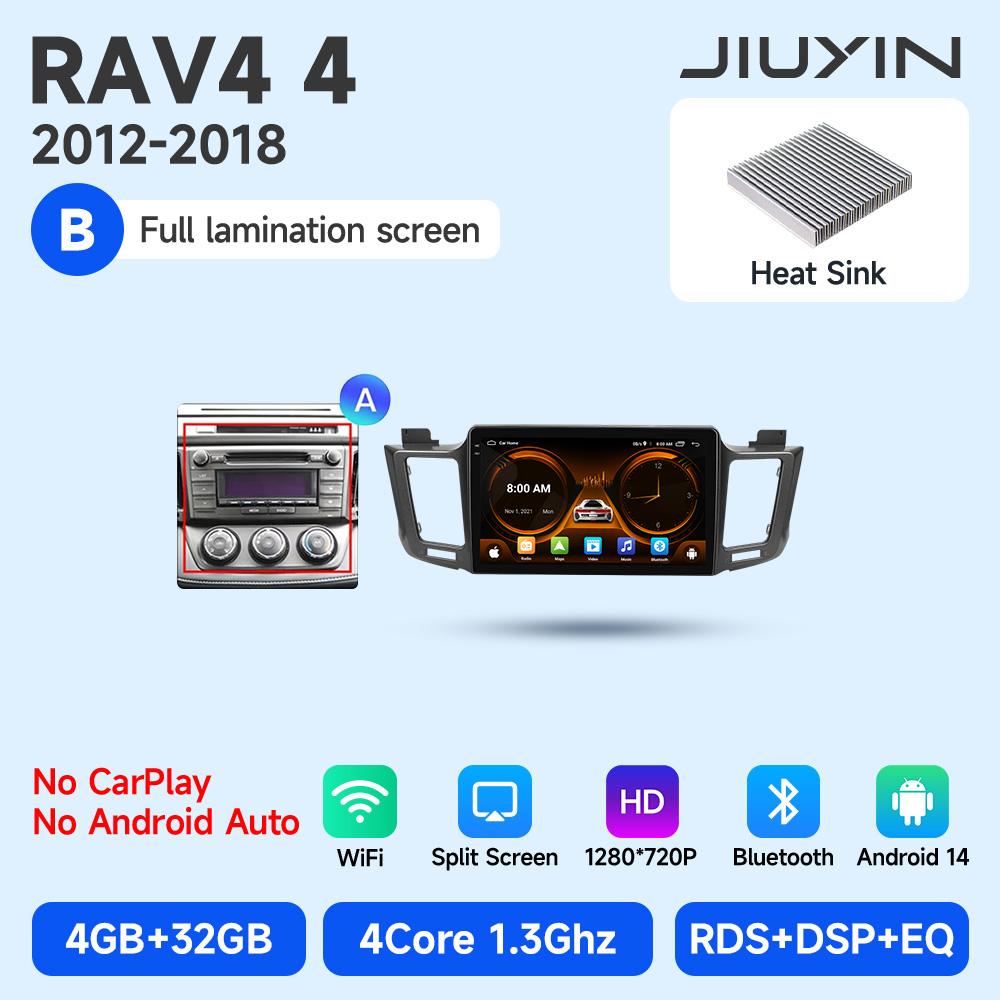 JIUYIN AI Voice Wireless CarPlay Android Auto Radio for Toyota RAV4 RAV 4 2012 - 2018 4G Car Multimedia GPS 2din autoradio