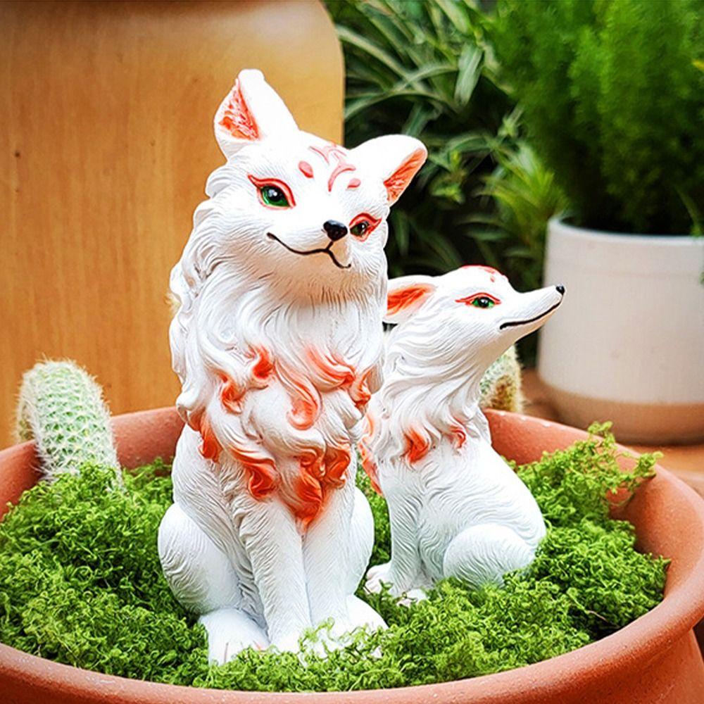 Harz Kleine Statue Niedliche Gartenminiaturen Figur Sukkulenten Dekoration Tierskulptur Rasen