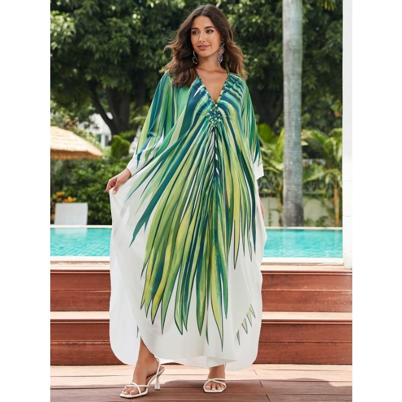 

Женское платье больших размеров, пляжное накидка с принтом, свободное праздничное накидка на бикини One Size