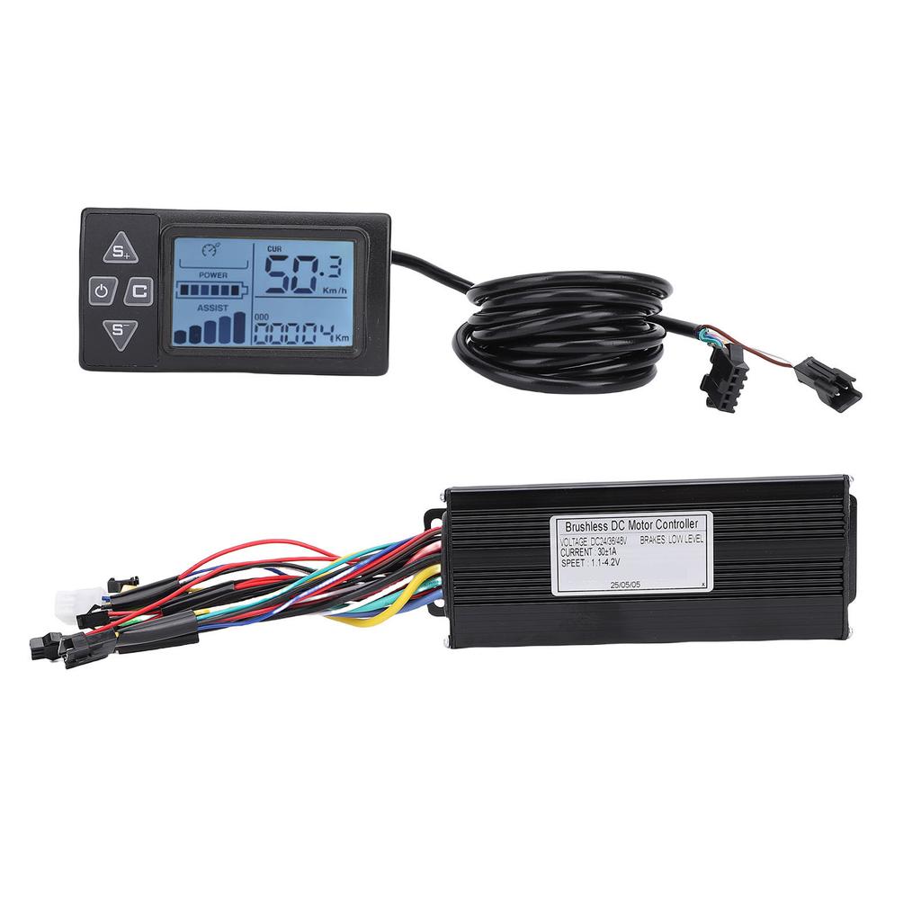 30A 3 Mode Sine Wave Bike Controller Set Water Proof Brushless Motor Controller S861 LCD Display Meter for Modification